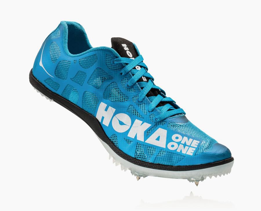 Spikes Atletismo Hoka One One Hombre Azules/Blancos - Rocket X - QUMZ36827